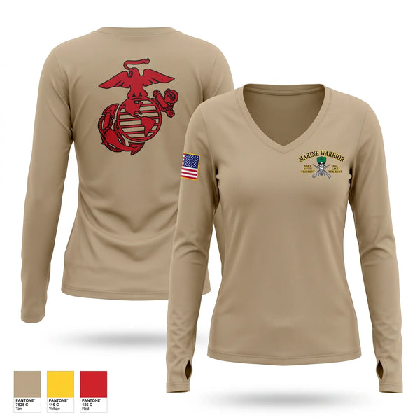 Womens Long Sleeve Vneck Shirt, 3521, Marines, Teamtime, Team time, sublimation, custom sports apparel, team uniforms, spirit wear, spiritwear, sports uniforms, custom shirts, team store, custom team store, fundraiser sports, apparel fundraiser