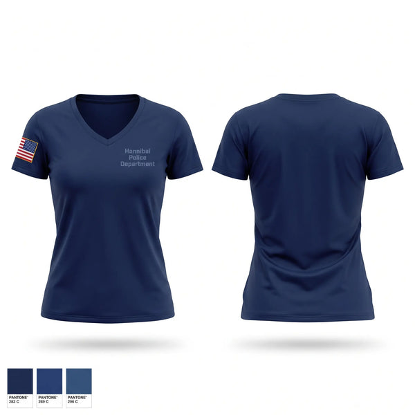 Womens Short Sleeve Vneck Shirt, Hannibal Police Department, Police, Teamtime, Team time, sublimation, custom sports apparel, team uniforms, spirit wear, spiritwear, sports uniforms, custom shirts, team store, custom team store, fundraiser sports, apparel fundraiser