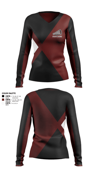 Womens Long Sleeve Vneck Shirt, Reed City Coyotes, Cheer, Teamtime, Team time, sublimation, custom sports apparel, team uniforms, spirit wear, spiritwear, sports uniforms, custom shirts, team store, custom team store, fundraiser sports, apparel fundraiser