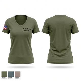 Womens Short Sleeve Vneck Shirt, Rankin County Sheriff SRT, Police, Teamtime, Team time, sublimation, custom sports apparel, team uniforms, spirit wear, spiritwear, sports uniforms, custom shirts, team store, custom team store, fundraiser sports, apparel fundraiser