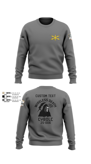 Crew Neck Sweatshirt, Bravo Company, 401st Cyber Battalion, Army, Teamtime, Team time, sublimation, custom sports apparel, team uniforms, spirit wear, spiritwear, sports uniforms, custom shirts, team store, custom team store, fundraiser sports, apparel fundraiser
