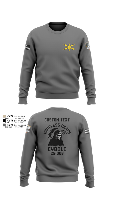 Bravo Company, 401st Cyber Battalion 75539801 Crew Neck Sweatshirt - 7