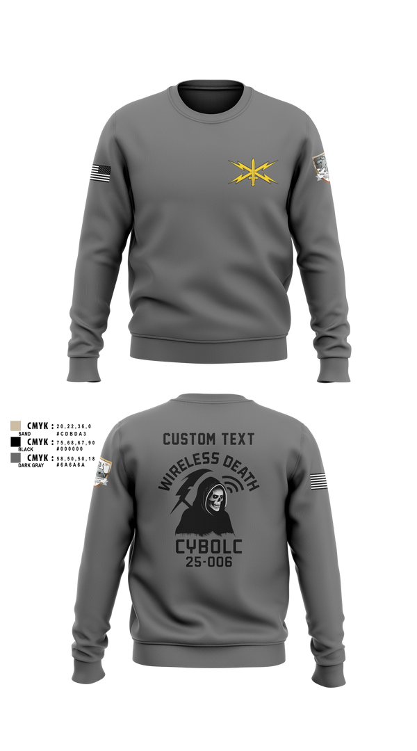 Crew Neck Sweatshirt, Bravo Company, 401st Cyber Battalion, Army, Teamtime, Team time, sublimation, custom sports apparel, team uniforms, spirit wear, spiritwear, sports uniforms, custom shirts, team store, custom team store, fundraiser sports, apparel fundraiser