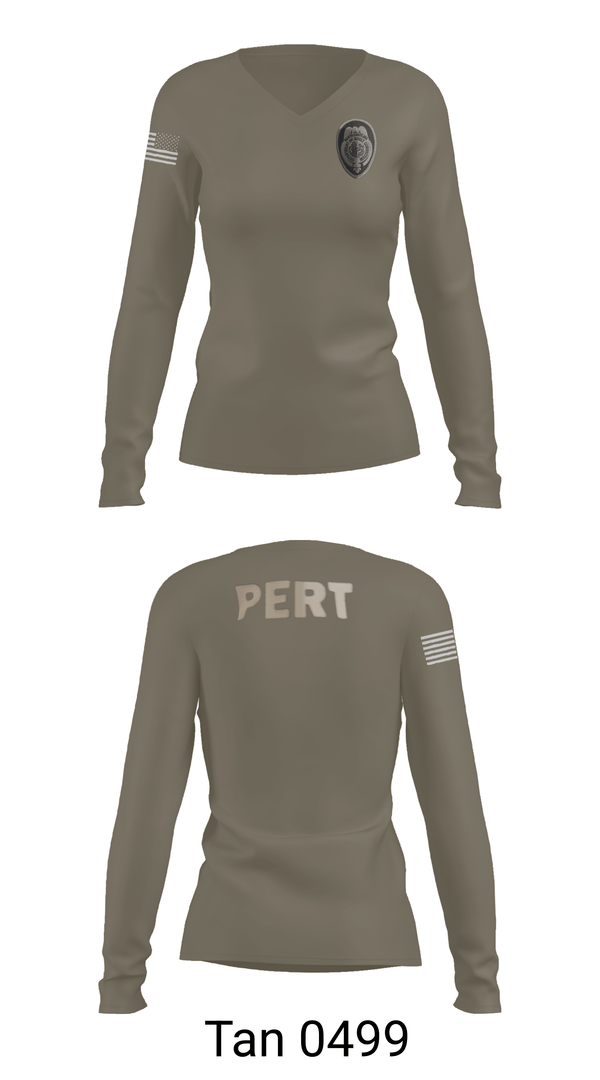Womens Long Sleeve Vneck Shirt, Prison Emergency Response Team, Police, Teamtime, Team time, sublimation, custom sports apparel, team uniforms, spirit wear, spiritwear, sports uniforms, custom shirts, team store, custom team store, fundraiser sports, apparel fundraiser