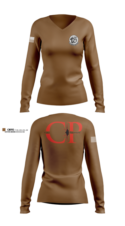 13th Fighter Squadron 23094011 Women's Long Sleeve V-neck Shirt - 100