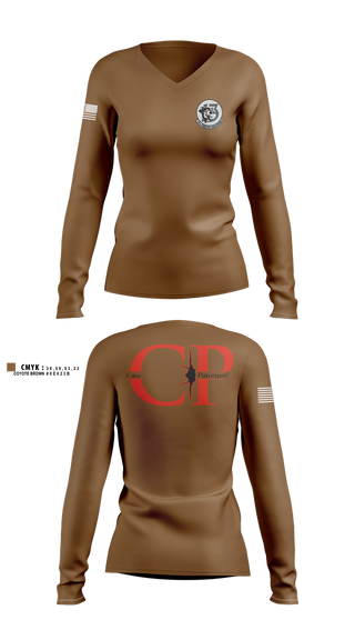 Womens Long Sleeve Vneck Shirt, 13th Fighter Squadron, Air Force, Teamtime, Team time, sublimation, custom sports apparel, team uniforms, spirit wear, spiritwear, sports uniforms, custom shirts, team store, custom team store, fundraiser sports, apparel fundraiser