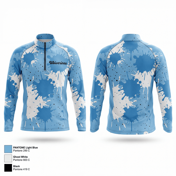 Quarter Zip Jacket, Wolverines, Baseball, Teamtime, Team time, sublimation, custom sports apparel, team uniforms, spirit wear, spiritwear, sports uniforms, custom shirts, team store, custom team store, fundraiser sports, apparel fundraiser