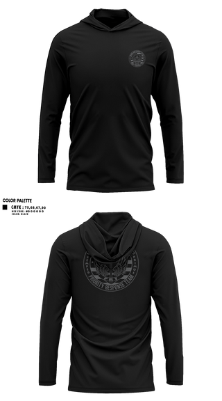 Long Sleeve Performance Shirt with hood, Priority Response Team, Police, Teamtime, Team time, sublimation, custom sports apparel, team uniforms, spirit wear, spiritwear, sports uniforms, custom shirts, team store, custom team store, fundraiser sports, apparel fundraiser