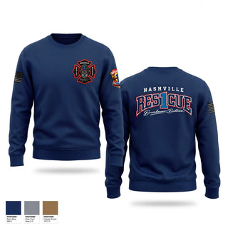 Crew Neck Sweatshirt, RESCUE 1, Fire Department, Teamtime, Team time, sublimation, custom sports apparel, team uniforms, spirit wear, spiritwear, sports uniforms, custom shirts, team store, custom team store, fundraiser sports, apparel fundraiser