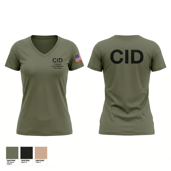 Womens Short Sleeve Vneck Shirt, Criminal Investigation Division, Police, Teamtime, Team time, sublimation, custom sports apparel, team uniforms, spirit wear, spiritwear, sports uniforms, custom shirts, team store, custom team store, fundraiser sports, apparel fundraiser