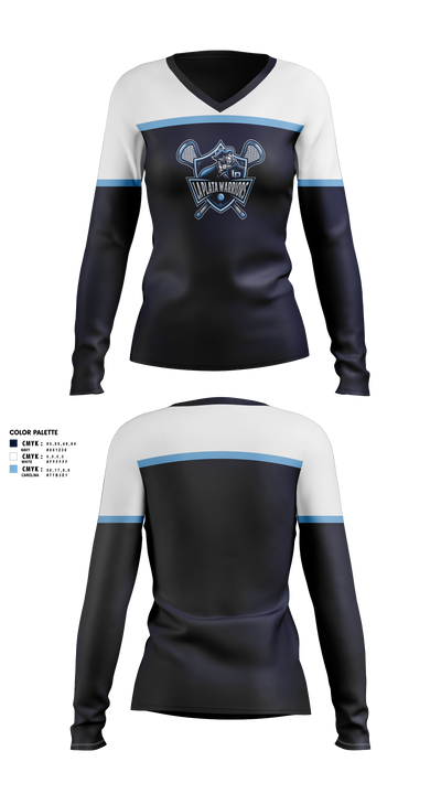 La Plata Warriors 5508321 Women's Long Sleeve V-neck Shirt - 1