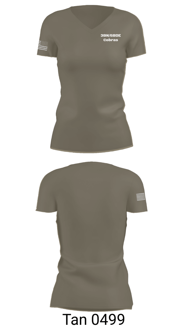 Womens Short Sleeve Vneck Shirt, 3BN/6BDE Cobras, Army, Teamtime, Team time, sublimation, custom sports apparel, team uniforms, spirit wear, spiritwear, sports uniforms, custom shirts, team store, custom team store, fundraiser sports, apparel fundraiser