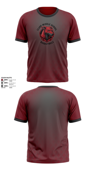 Short Sleeve Performance Shirt, Clark Middle School, Men's Basketball, Teamtime, Team time, sublimation, custom sports apparel, team uniforms, spirit wear, spiritwear, sports uniforms, custom shirts, team store, custom team store, fundraiser sports, apparel fundraiser