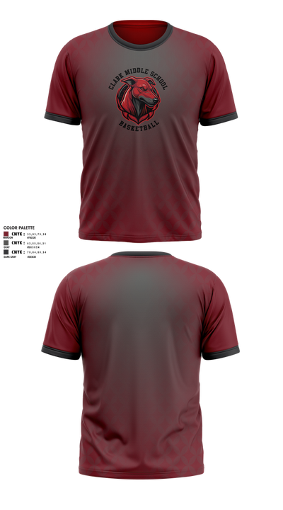 Clark Middle School 62520658 Short Sleeve Performance Shirt - 1
