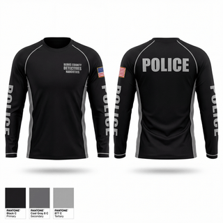 Long Sleeve Performance Shirt, Berks County Detectives Narcotics, Police, Teamtime, Team time, sublimation, custom sports apparel, team uniforms, spirit wear, spiritwear, sports uniforms, custom shirts, team store, custom team store, fundraiser sports, apparel fundraiser