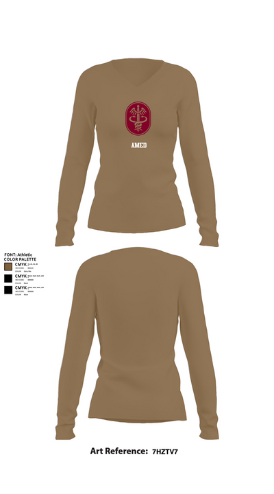 Amed 64194454 Women's Long Sleeve V-neck Shirt - 2
