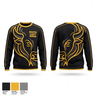 Crew Neck Sweatshirt, South lady bison, Wrestling, Teamtime, Team time, sublimation, custom sports apparel, team uniforms, spirit wear, spiritwear, sports uniforms, custom shirts, team store, custom team store, fundraiser sports, apparel fundraiser