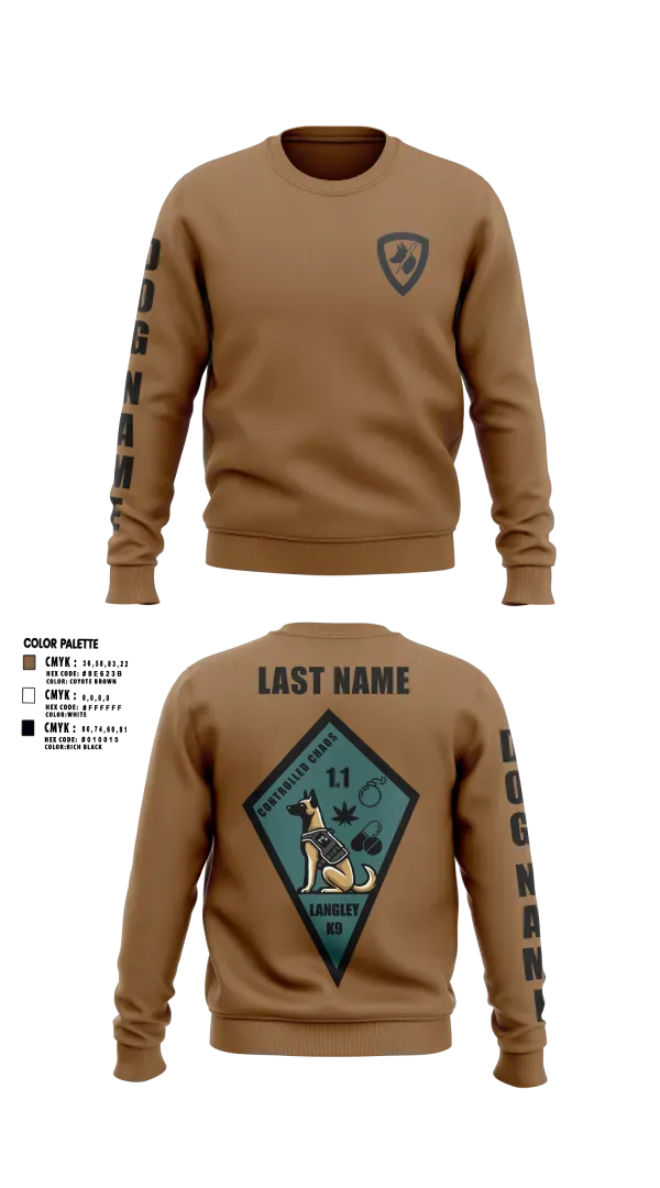 Crew Neck Sweatshirt, 633 SFS K9, Air Force, Teamtime, Team time, sublimation, custom sports apparel, team uniforms, spirit wear, spiritwear, sports uniforms, custom shirts, team store, custom team store, fundraiser sports, apparel fundraiser