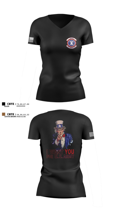 US Army I Want You 76454793 Women's Short Sleeve V-neck Shirt - 3