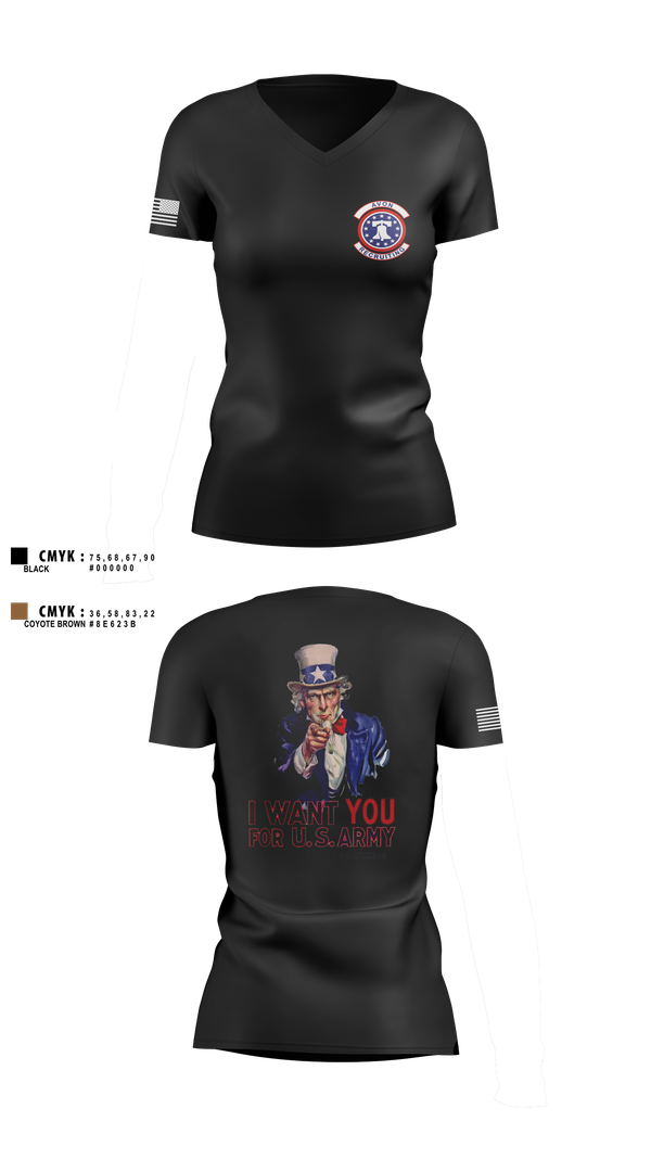 Womens Short Sleeve Vneck Shirt, US Army I Want You, Army, Teamtime, Team time, sublimation, custom sports apparel, team uniforms, spirit wear, spiritwear, sports uniforms, custom shirts, team store, custom team store, fundraiser sports, apparel fundraiser