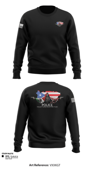 Crew Neck Sweatshirt, D3 Violent Crimes Reduction Team, Police, Teamtime, Team time, sublimation, custom sports apparel, team uniforms, spirit wear, spiritwear, sports uniforms, custom shirts, team store, custom team store, fundraiser sports, apparel fundraiser