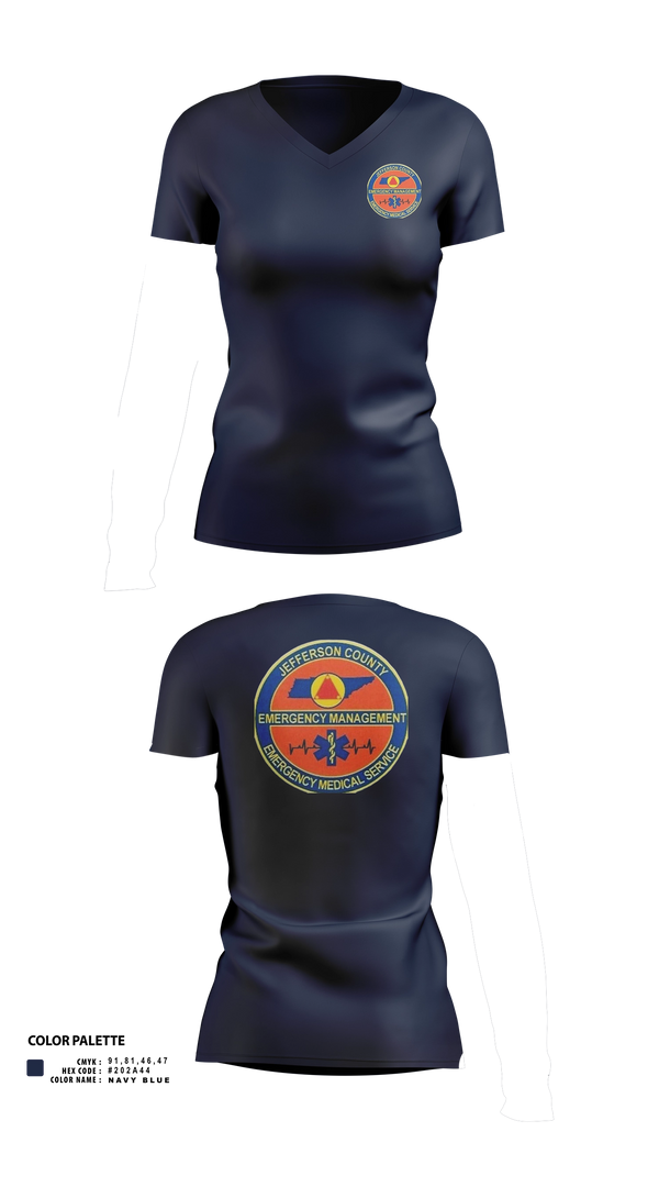Womens Short Sleeve Vneck Shirt, JEFFERSON COUNTY EMS, EMS/EMT, Teamtime, Team time, sublimation, custom sports apparel, team uniforms, spirit wear, spiritwear, sports uniforms, custom shirts, team store, custom team store, fundraiser sports, apparel fundraiser