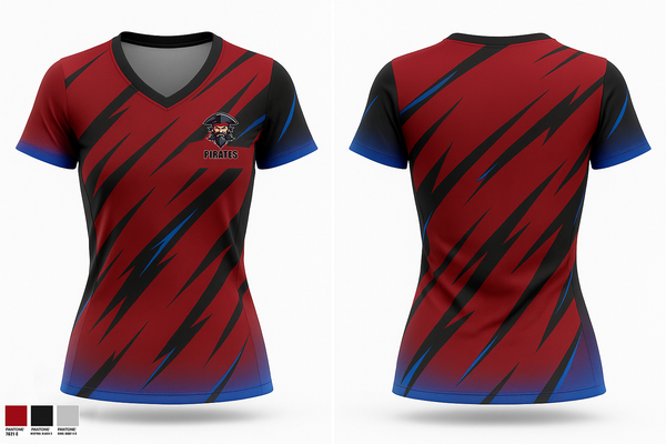 Womens Short Sleeve Vneck Shirt, Pitates, , Teamtime, Team time, sublimation, custom sports apparel, team uniforms, spirit wear, spiritwear, sports uniforms, custom shirts, team store, custom team store, fundraiser sports, apparel fundraiser