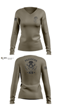 Pasadena K9 56975932 Women's Long Sleeve V-neck Shirt - 102