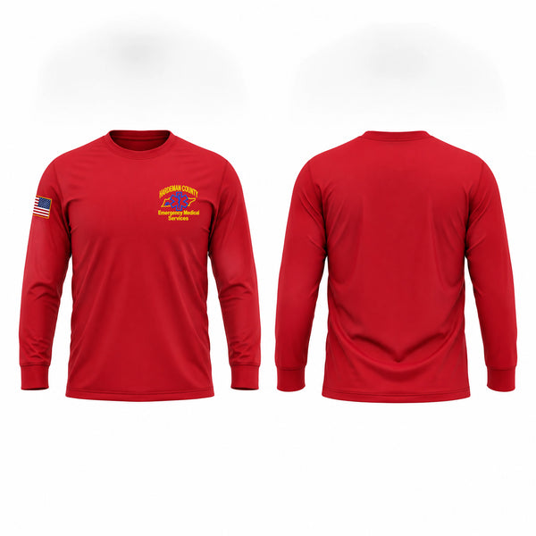 Long Sleeve Performance Shirt, Hardeman County Ambulance Service, EMS/EMT, Teamtime, Team time, sublimation, custom sports apparel, team uniforms, spirit wear, spiritwear, sports uniforms, custom shirts, team store, custom team store, fundraiser sports, apparel fundraiser