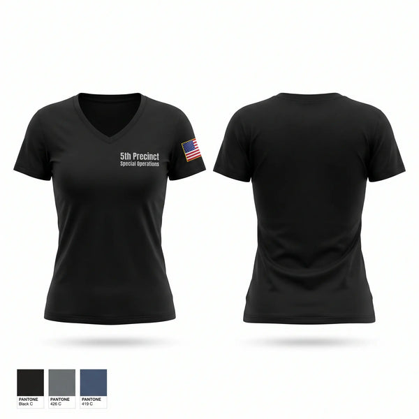 Womens Short Sleeve Vneck Shirt, 5th Precinct Special Operations, Police, Teamtime, Team time, sublimation, custom sports apparel, team uniforms, spirit wear, spiritwear, sports uniforms, custom shirts, team store, custom team store, fundraiser sports, apparel fundraiser