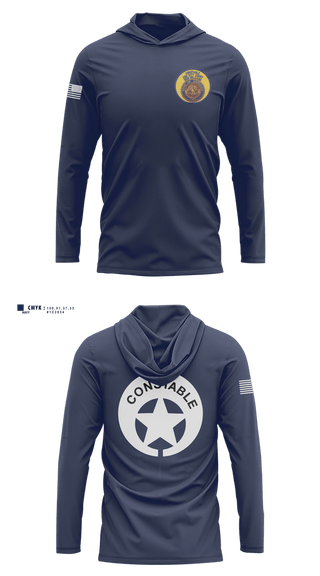 Long Sleeve Performance Shirt with hood, 2nd city Constable's office, Police, Teamtime, Team time, sublimation, custom sports apparel, team uniforms, spirit wear, spiritwear, sports uniforms, custom shirts, team store, custom team store, fundraiser sports, apparel fundraiser