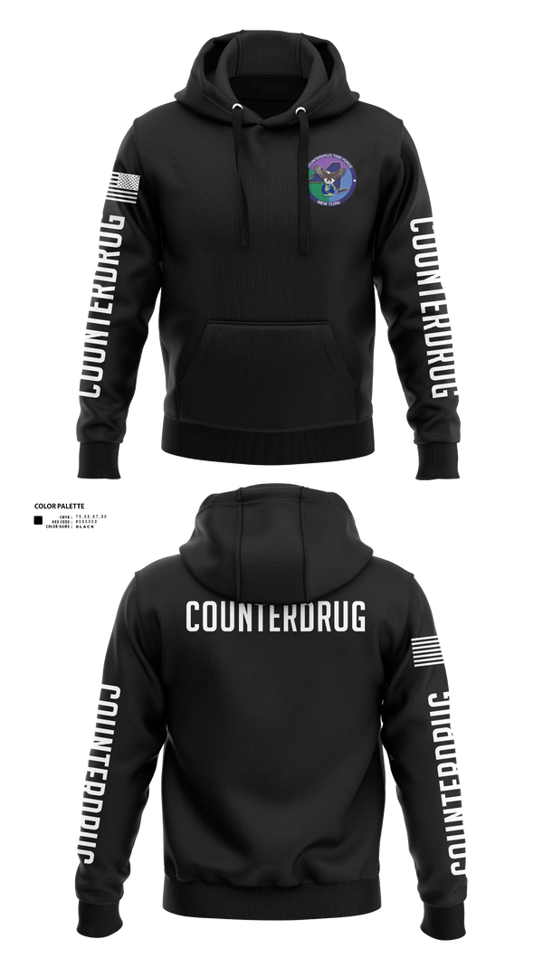 Hoodie, New York Counterdrug Task Force, Police, Teamtime, Team time, sublimation, custom sports apparel, team uniforms, spirit wear, spiritwear, sports uniforms, custom shirts, team store, custom team store, fundraiser sports, apparel fundraiser