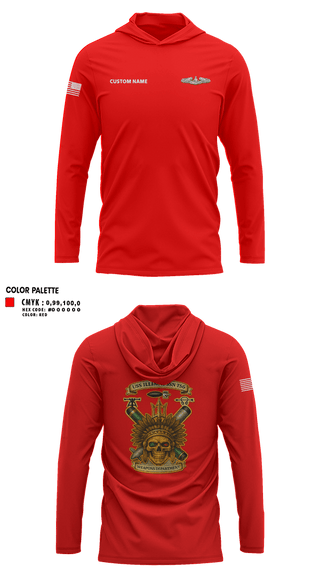 Long Sleeve Performance Shirt with hood, USS Illinois (SSN 786), , Teamtime, Team time, sublimation, custom sports apparel, team uniforms, spirit wear, spiritwear, sports uniforms, custom shirts, team store, custom team store, fundraiser sports, apparel fundraiser