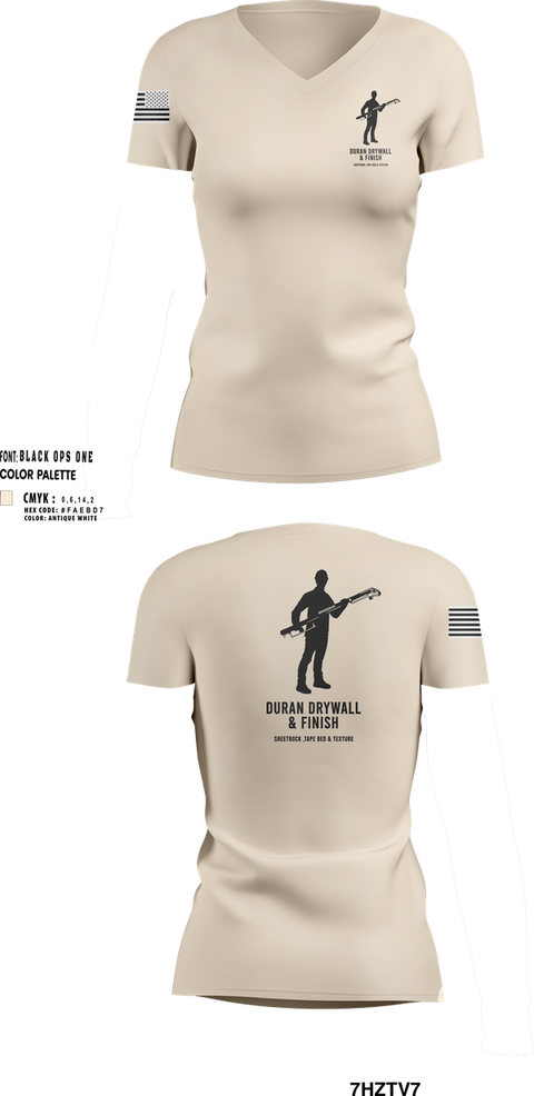 Womens Short Sleeve Vneck Shirt, Duran Drywall & Finish, , Teamtime, Team time, sublimation, custom sports apparel, team uniforms, spirit wear, spiritwear, sports uniforms, custom shirts, team store, custom team store, fundraiser sports, apparel fundraiser