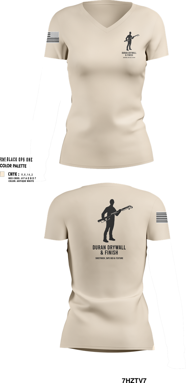 Womens Short Sleeve Vneck Shirt, Duran Drywall & Finish, , Teamtime, Team time, sublimation, custom sports apparel, team uniforms, spirit wear, spiritwear, sports uniforms, custom shirts, team store, custom team store, fundraiser sports, apparel fundraiser