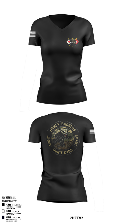 HHC 112th SIG BN (SO) (A) Women's Short Sleeve V-neck Shirt - 5