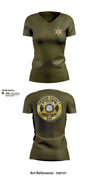 Womens Short Sleeve Vneck Shirt, Greene County Sheriff, Police, Teamtime, Team time, sublimation, custom sports apparel, team uniforms, spirit wear, spiritwear, sports uniforms, custom shirts, team store, custom team store, fundraiser sports, apparel fundraiser