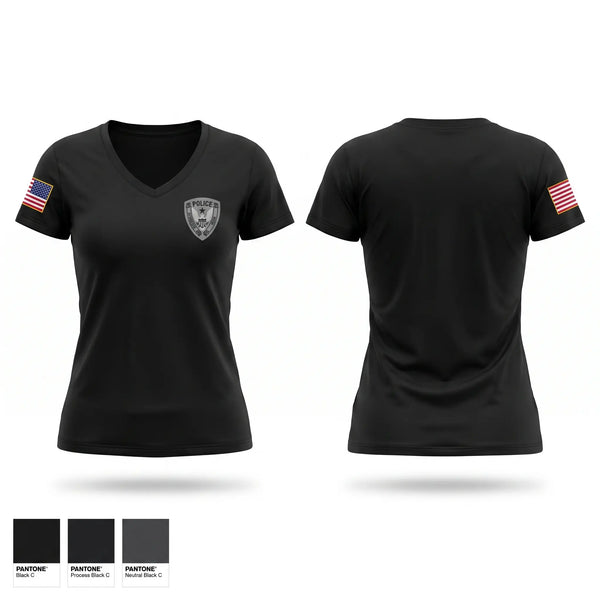 Womens Short Sleeve Vneck Shirt, J, Police, Teamtime, Team time, sublimation, custom sports apparel, team uniforms, spirit wear, spiritwear, sports uniforms, custom shirts, team store, custom team store, fundraiser sports, apparel fundraiser