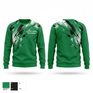 Crew Neck Sweatshirt, Little Lady Rockets, Softball, Teamtime, Team time, sublimation, custom sports apparel, team uniforms, spirit wear, spiritwear, sports uniforms, custom shirts, team store, custom team store, fundraiser sports, apparel fundraiser