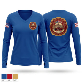 Womens Long Sleeve Vneck Shirt, Colmar Vol. Fire Co. Historical Society, Fire Department, Teamtime, Team time, sublimation, custom sports apparel, team uniforms, spirit wear, spiritwear, sports uniforms, custom shirts, team store, custom team store, fundraiser sports, apparel fundraiser