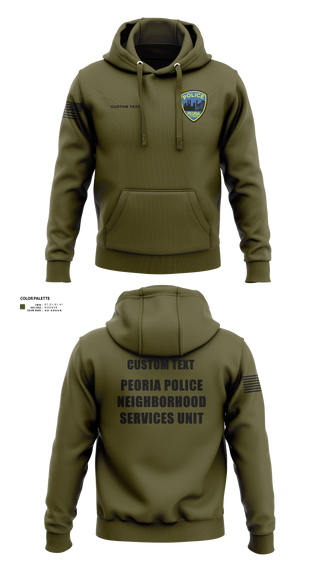 Hoodie, Peoria Police Department, Police, Teamtime, Team time, sublimation, custom sports apparel, team uniforms, spirit wear, spiritwear, sports uniforms, custom shirts, team store, custom team store, fundraiser sports, apparel fundraiser