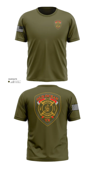 Old School Cotton Feel Shirt, Old Ocean Fire Department, Fire Department, Teamtime, Team time, sublimation, custom sports apparel, team uniforms, spirit wear, spiritwear, sports uniforms, custom shirts, team store, custom team store, fundraiser sports, apparel fundraiser