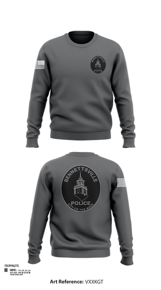 Crew Neck Sweatshirt, Bennettsville Police, Police, Teamtime, Team time, sublimation, custom sports apparel, team uniforms, spirit wear, spiritwear, sports uniforms, custom shirts, team store, custom team store, fundraiser sports, apparel fundraiser