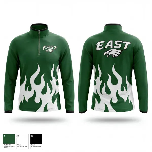 Quarter Zip Jacket, East Henderson High School, Track & Field, Teamtime, Team time, sublimation, custom sports apparel, team uniforms, spirit wear, spiritwear, sports uniforms, custom shirts, team store, custom team store, fundraiser sports, apparel fundraiser