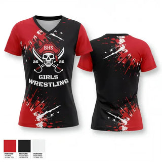 Womens Short Sleeve Vneck Shirt, Bolingbrook High School, Wrestling, Teamtime, Team time, sublimation, custom sports apparel, team uniforms, spirit wear, spiritwear, sports uniforms, custom shirts, team store, custom team store, fundraiser sports, apparel fundraiser