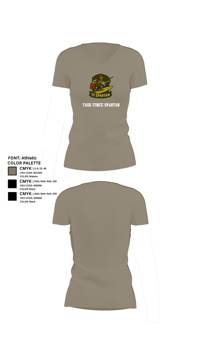 Task Force Spartan 82789422 Women's Short Sleeve V-neck Shirt - 64