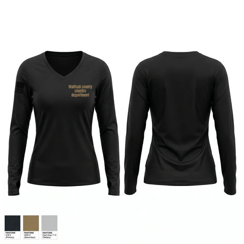 Womens Long Sleeve Vneck Shirt, Walthall county sheriff’s department, Police, Teamtime, Team time, sublimation, custom sports apparel, team uniforms, spirit wear, spiritwear, sports uniforms, custom shirts, team store, custom team store, fundraiser sports, apparel fundraiser