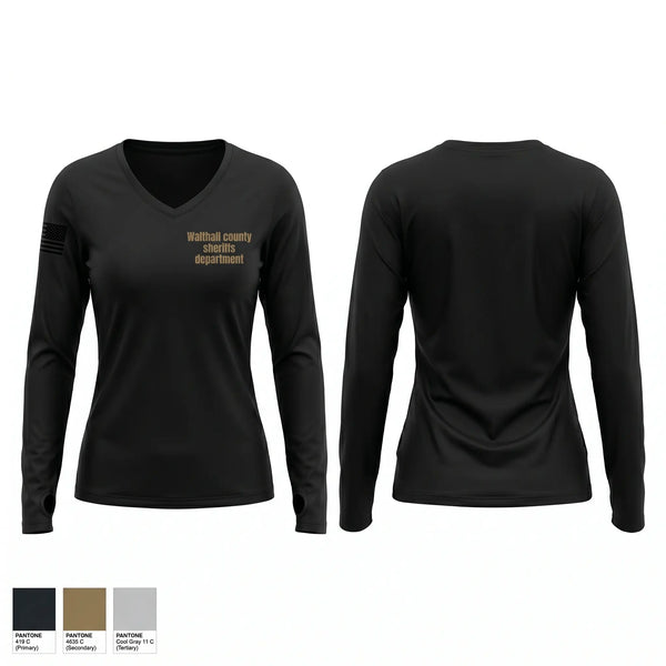 Womens Long Sleeve Vneck Shirt, Walthall county sheriff’s department, Police, Teamtime, Team time, sublimation, custom sports apparel, team uniforms, spirit wear, spiritwear, sports uniforms, custom shirts, team store, custom team store, fundraiser sports, apparel fundraiser