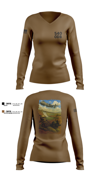 Womens Long Sleeve Vneck Shirt, ODB SYRIA, , Teamtime, Team time, sublimation, custom sports apparel, team uniforms, spirit wear, spiritwear, sports uniforms, custom shirts, team store, custom team store, fundraiser sports, apparel fundraiser