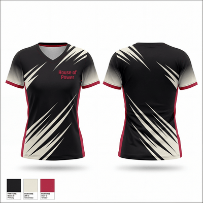 House of Power 72009679 Women's Short Sleeve V-neck Shirt - 1